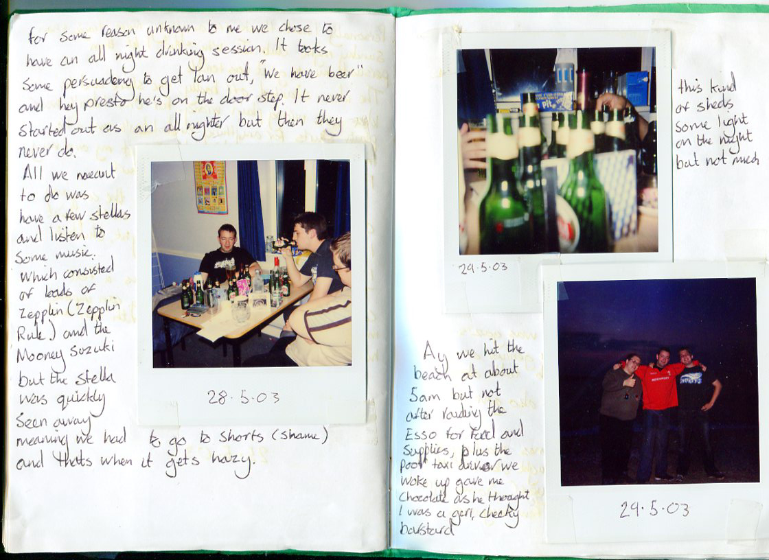 all night drinking, Diary detail (2003)